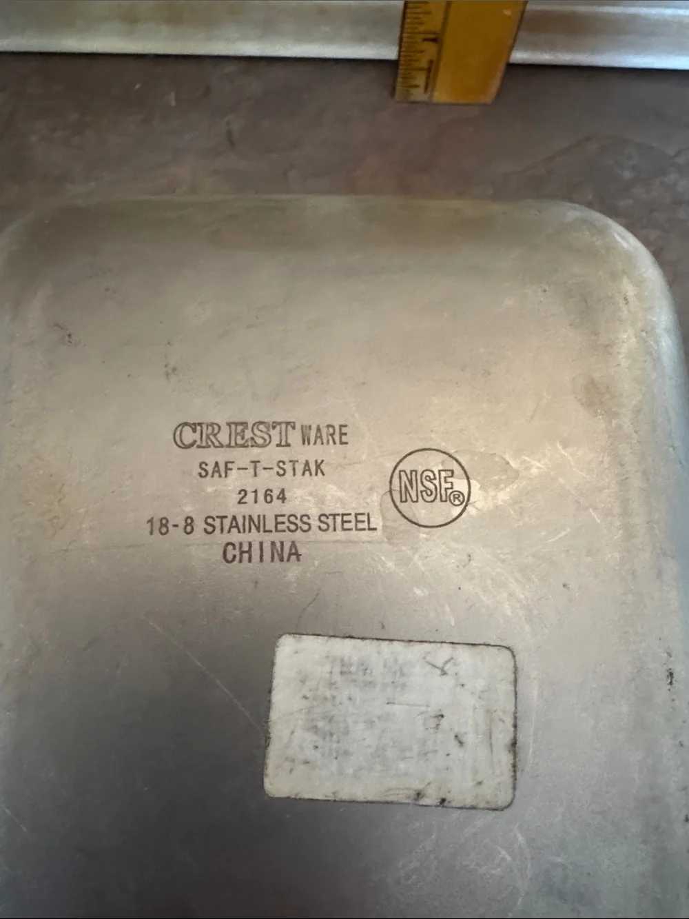 Stainless Steel Square Food Storage Pan - Silver